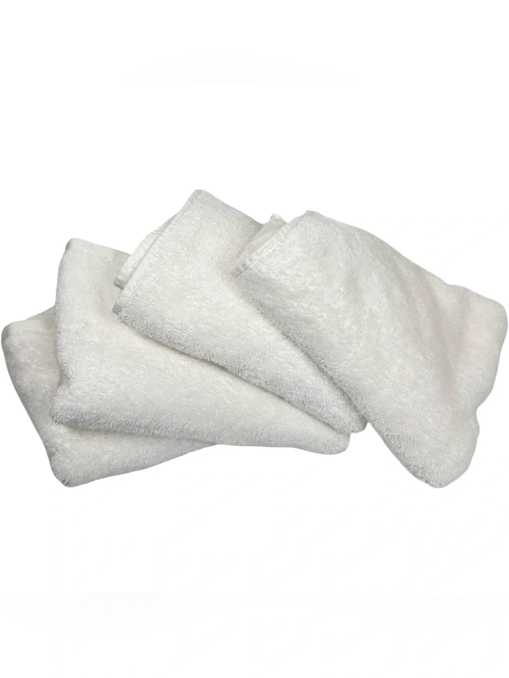 Garnet Hill Solid White Set of 4 100% Cotton Matching Bathroom Hand Towels